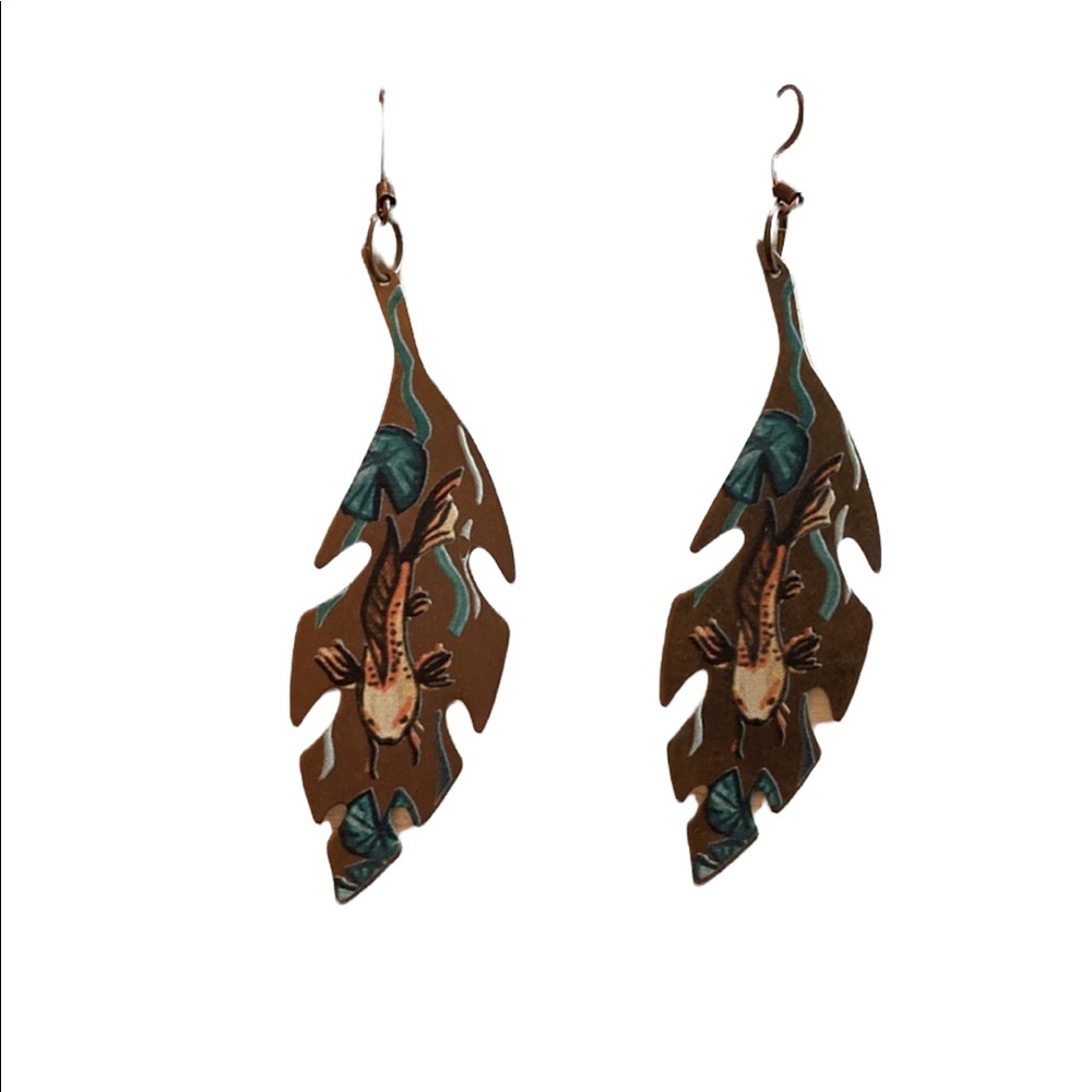 Handmade Koi Pierced Dangle Earrings